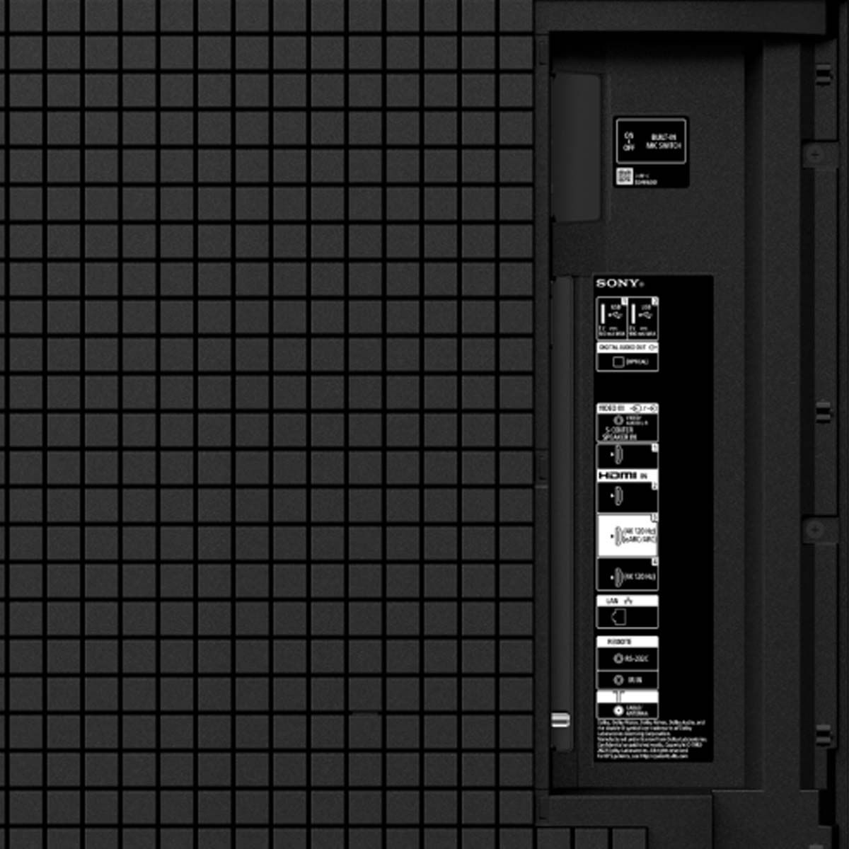 Sony Bravia XR X95L Mini LED HDR Smart TV (2023) close-up of inputs