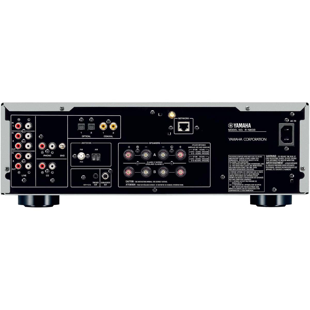 Yamaha R-N803BL Network Stereo Receiver - Black - rear view