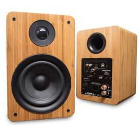 Peachtree M25 Powered Speakers, Bamboo, Front