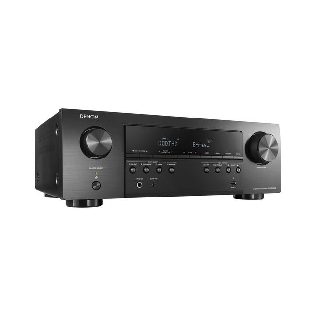 4K Ultra HD Audio and Video Home Theater System Denon AVR-S540BT Receiver Built-in Bluetooth and USB Port Com patible with HEOS Link for Wireless Music Streaming 3 Piece Bundle 5.2 Channel 