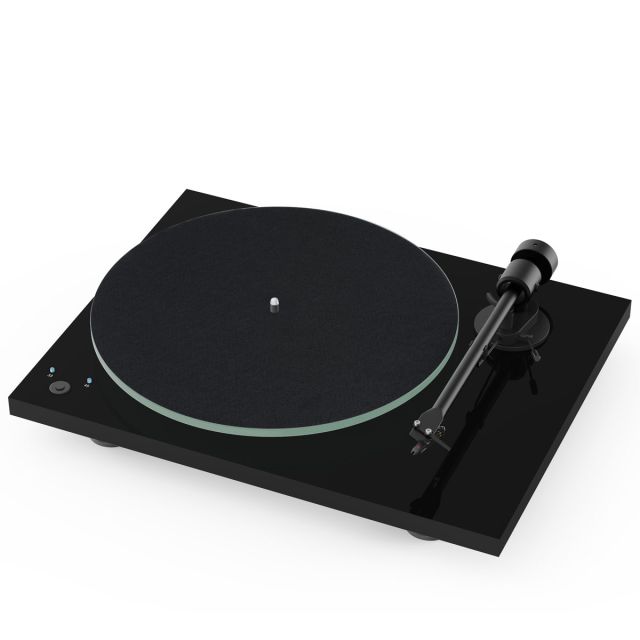 Pro-Ject T1 Phono SB Turntable - angled front view with felt mat