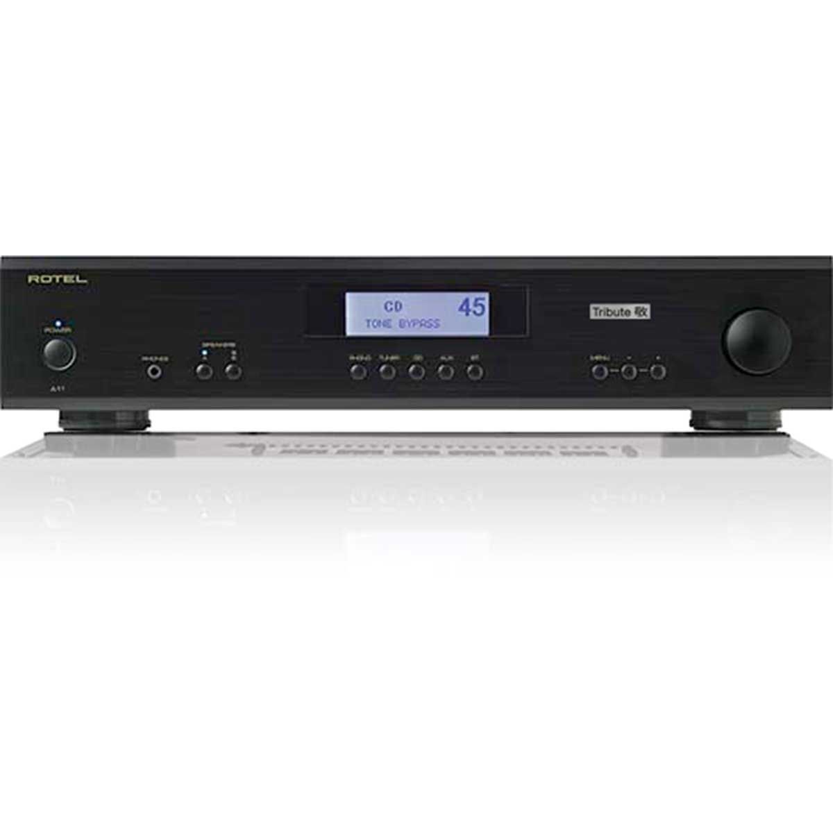 Front view Rotel A11 Tribute 50 Watt Stereo Integrated Amplifier - Black 