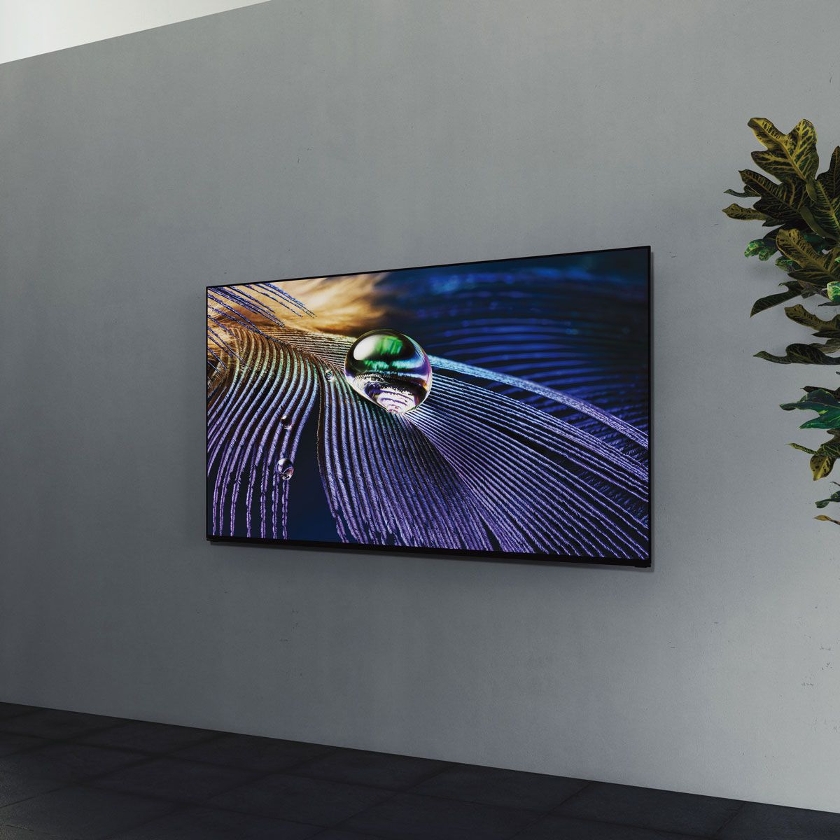 Sony A90J Television Mounted on Wall