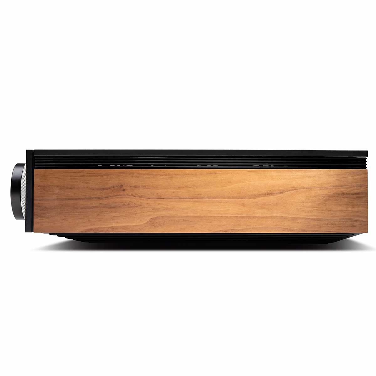 Cambridge Audio EVO 150 All-In-One Player, left side with wood side plate