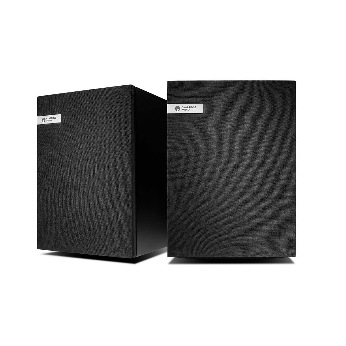 Cambridge Audio EVO S Bookshelf Speakers, black, set of two with grilles on