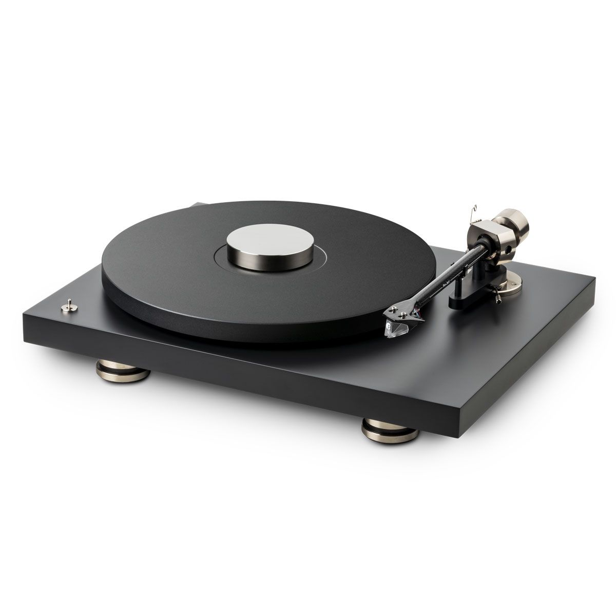 Pro-Ject Debut PRO Turntable, Satin Black, front top angle