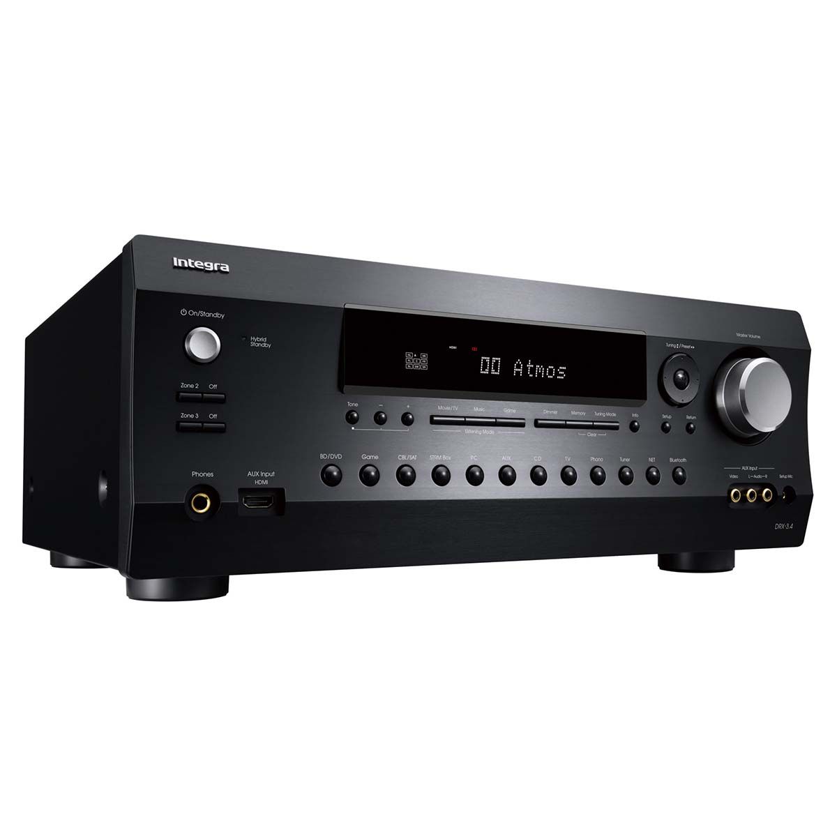 Integra DRX 3.4 Home Theater Receiver, front left angle