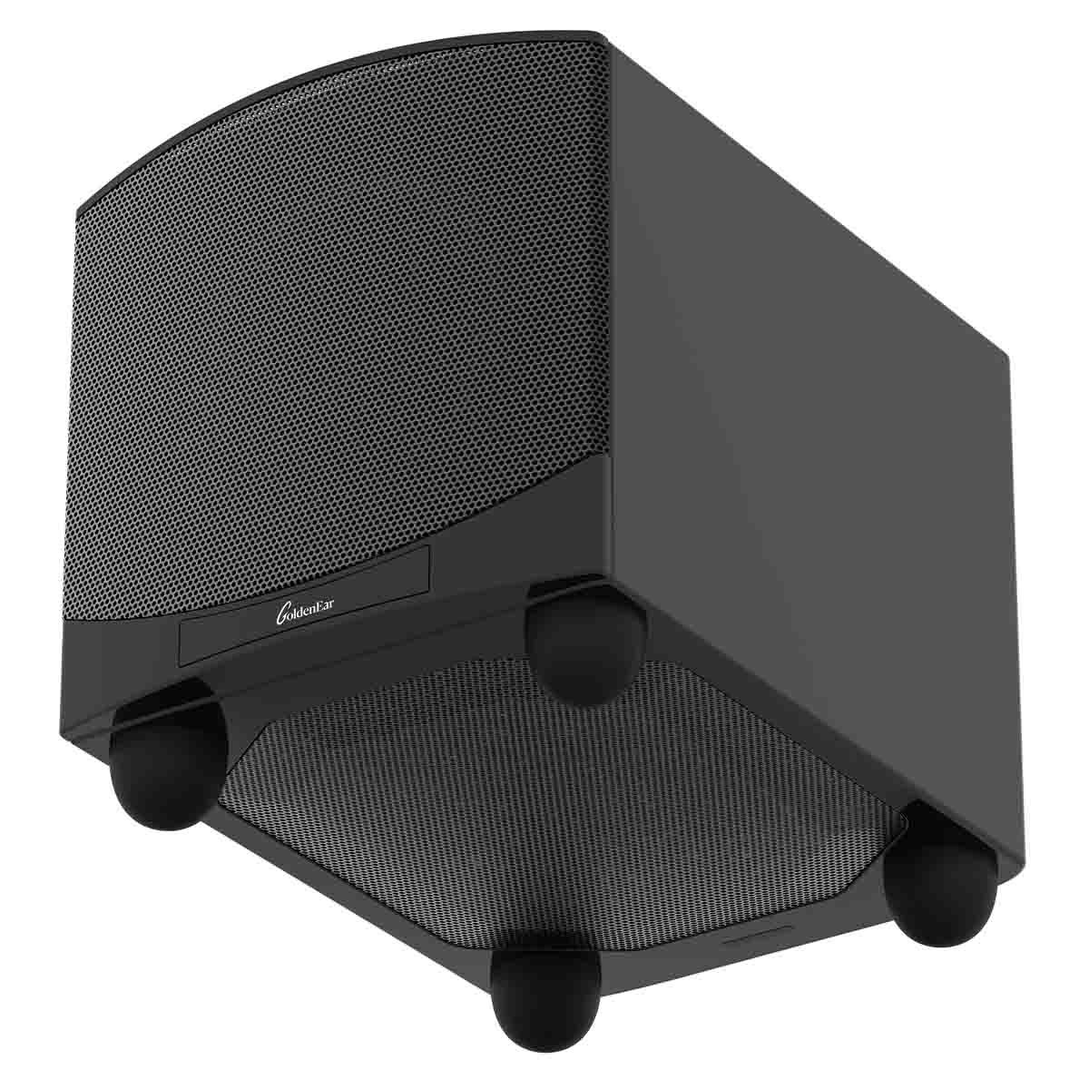 GoldenEar ForceField 40 - 10” Compact Subwoofer - Black - angled bottom view