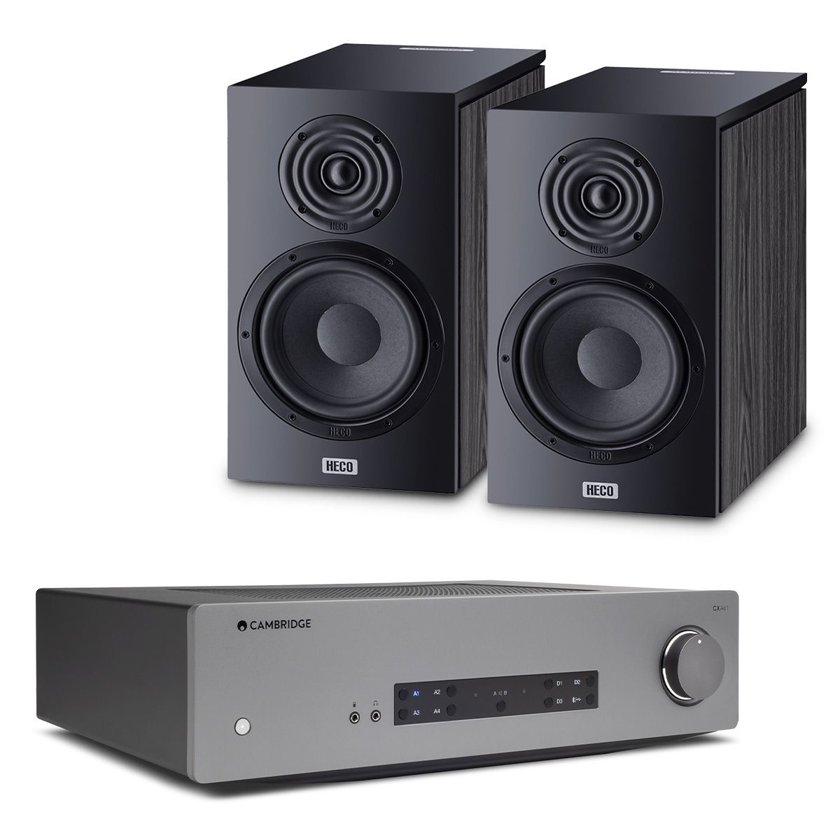 Cambridge Audio CXA61 Integrated Amp + Heco Aurora Bookshelf Speaker Bundle