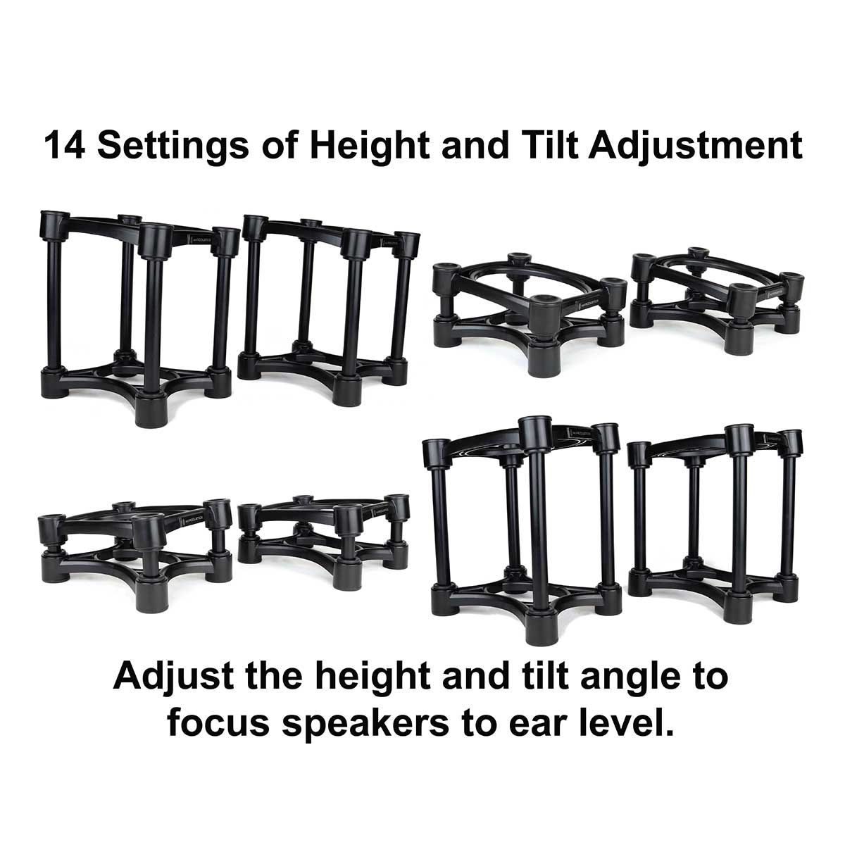 IsoAcoustics ISO 155 Isolation Stands Height and Tilt