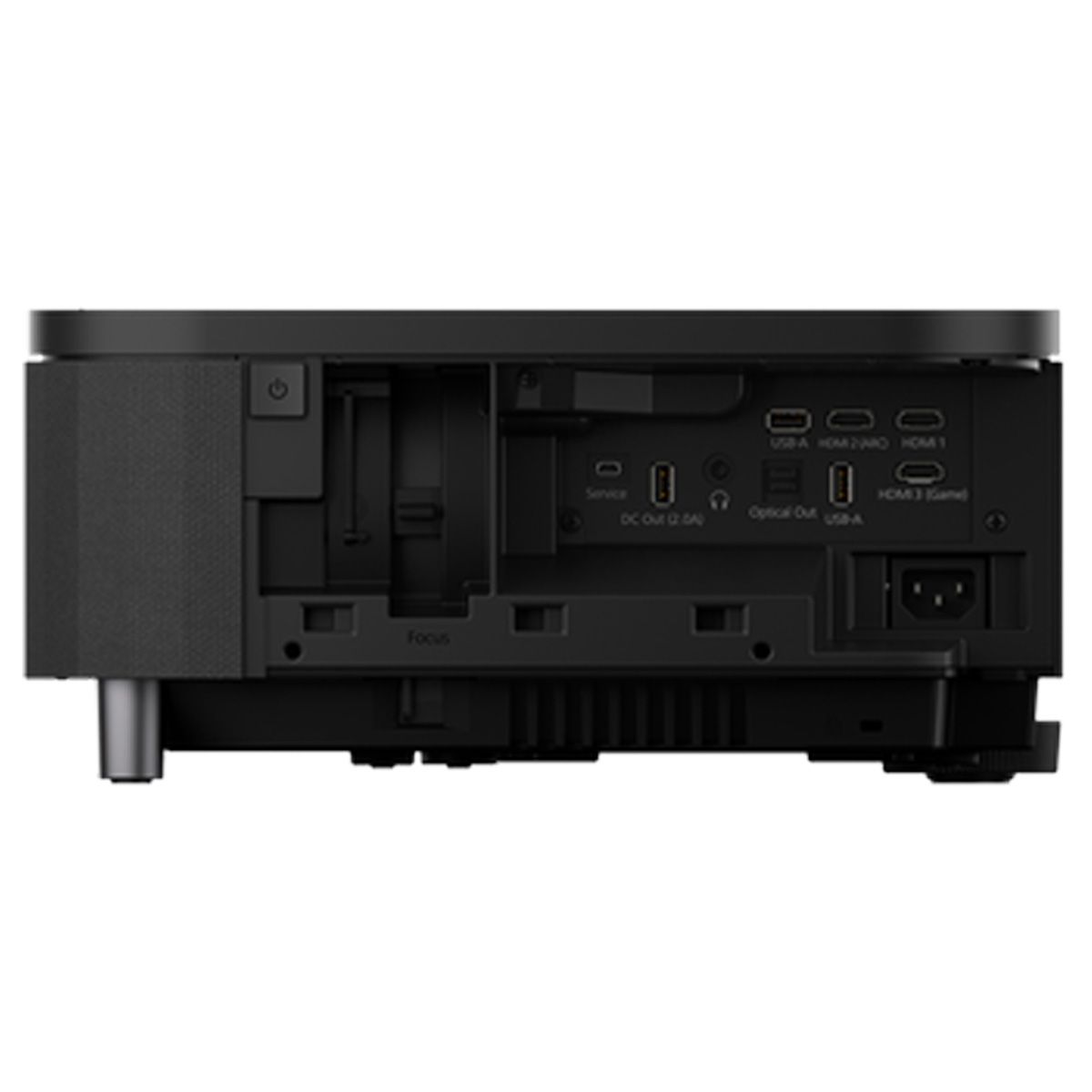 Epson LS800 UST Projector - Black - side view of inputs