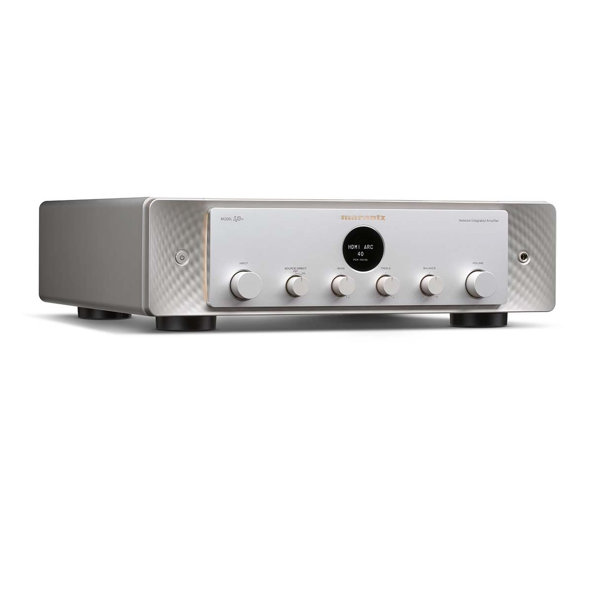 Marantz Model 40n Integrated Amplifier, Silver and Gold, front angle view