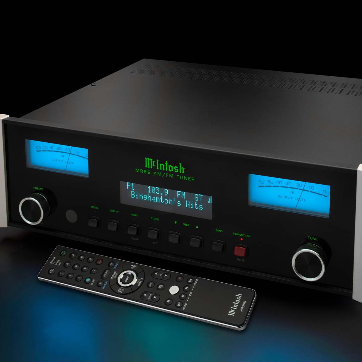 McIntosh MR89 AM/FM Tuner - front panel with remote control