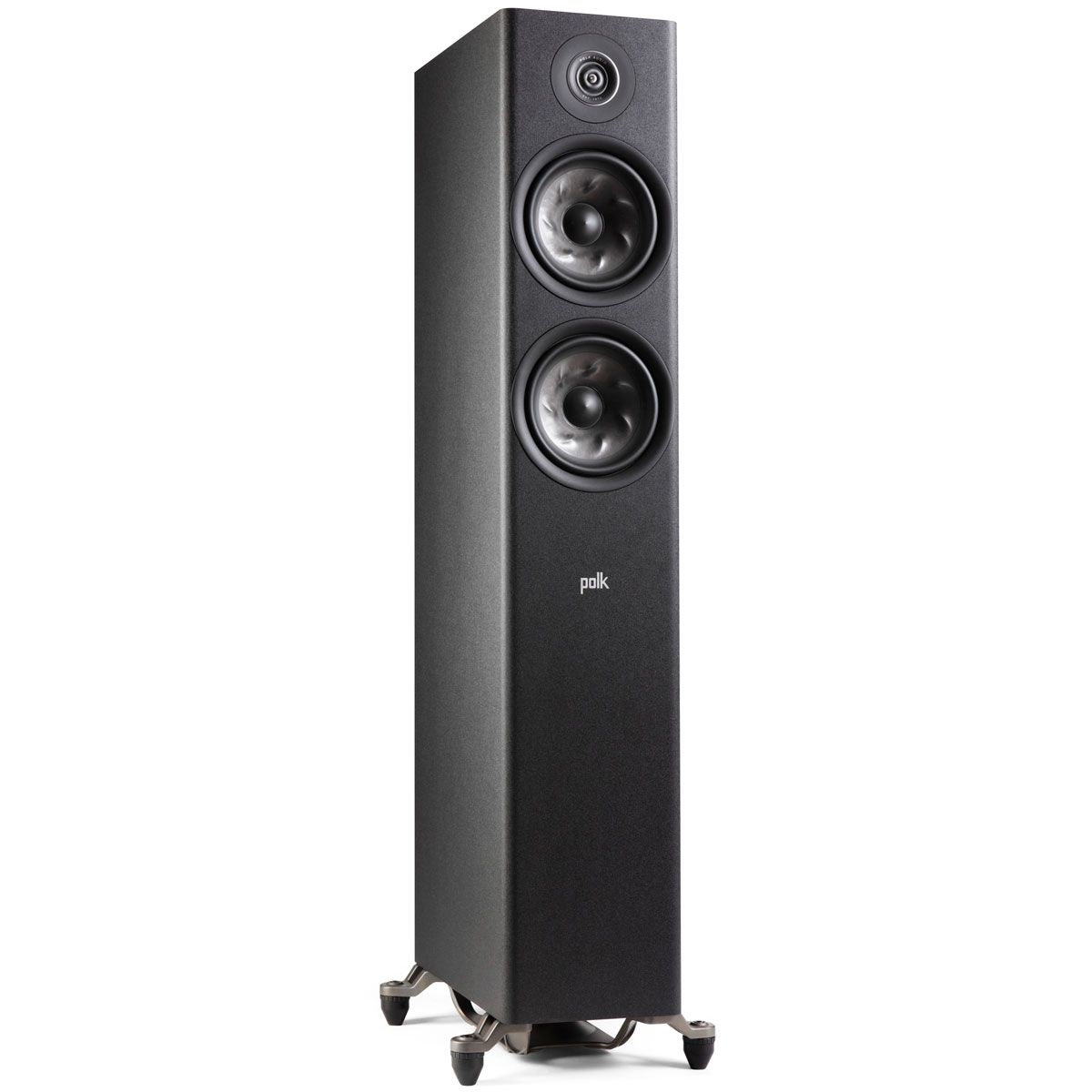 Polk Audio Reserve R600 Floorstanding Speaker, Black, front right angle
