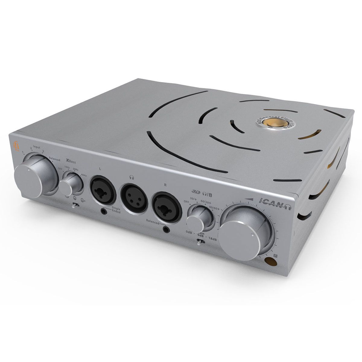 iFi Audio Pro iCAN Studio Grade Fully Balanced Headphone Amplifier - front angled view