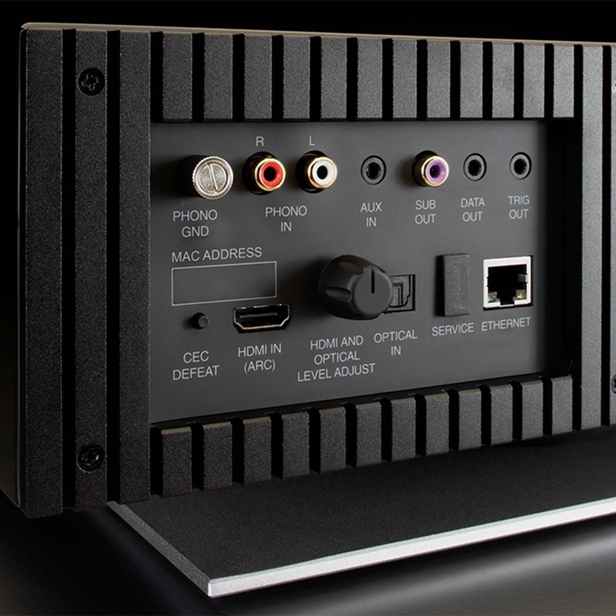 McIntosh RS250 Wireless Speaker, detailed back panel view