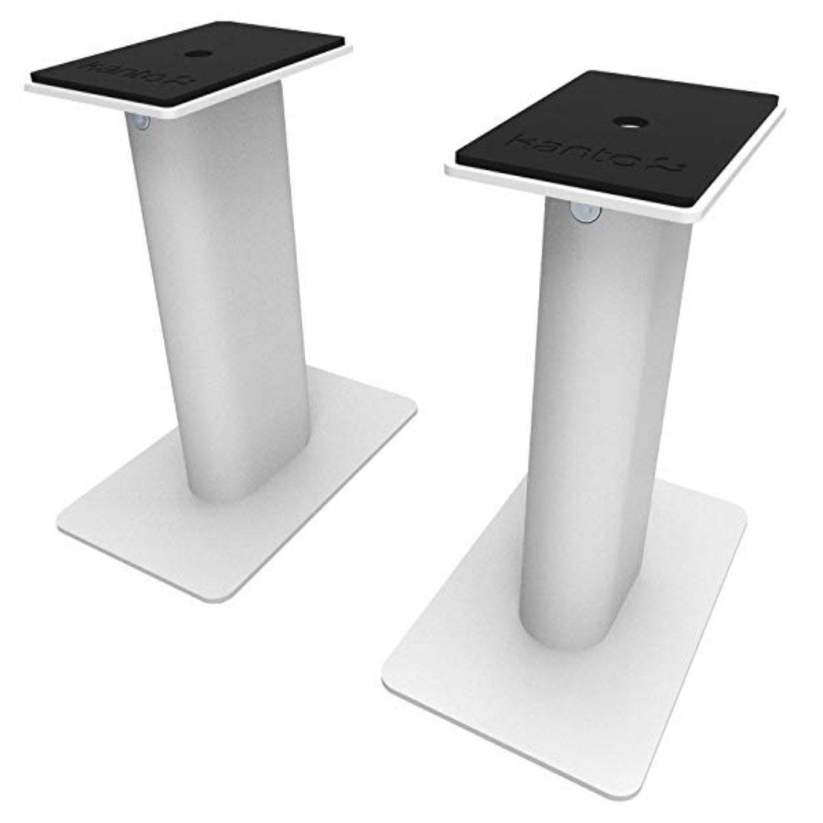 Kanto SP9 9 Inch Universal Desktop Speaker Stand - White - Front Angled View