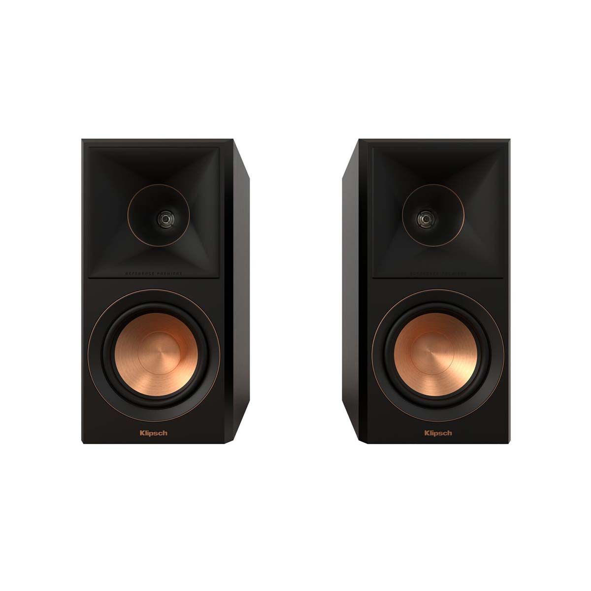 Klipsch RP-500M II Bookshelf Speakers - Ebony - Pair - front view of pair without grills
