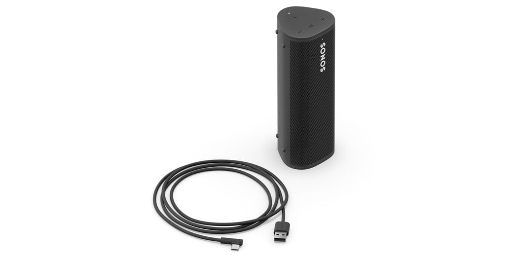 Sonos Roam Portable Speaker with charging cable