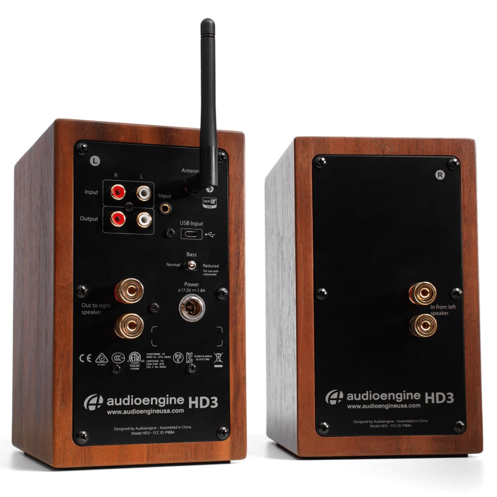Audioengine HD3 Real Panel Connectivity Options - Bluetooth, USB, RC