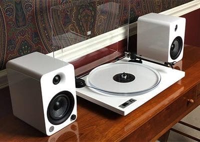 Matte White Kanto YU4 Powered Speakers with Bluetooth/® and Phono Preamp