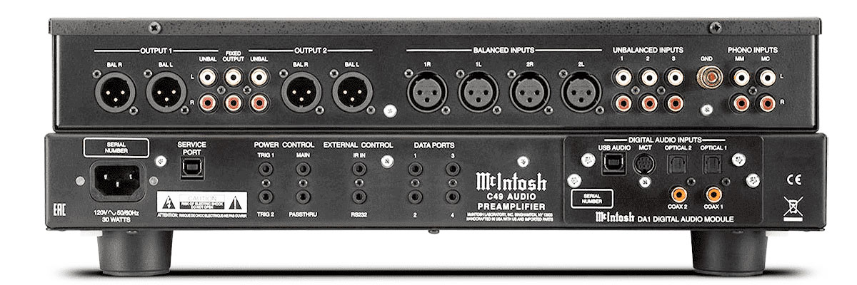 McIntosh C49 rear view of inputs