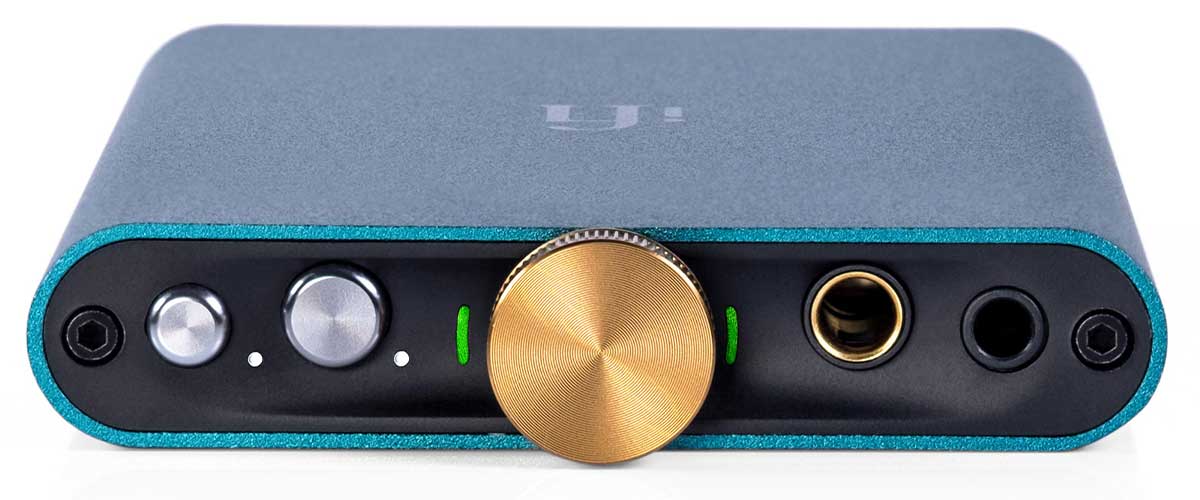 close up of the iFi hip dac front panel.