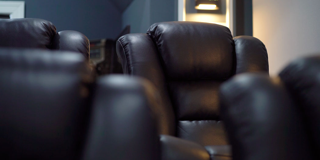 Home Theater Seating Detail, black seating.