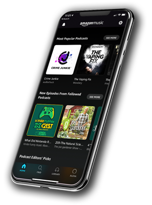Amazon Music HD app on mobile phone.