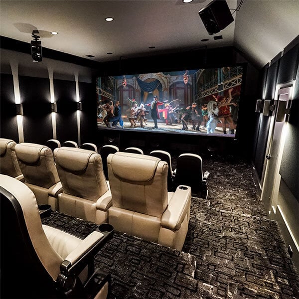 massive jbl synthesis home theater with 17' screen