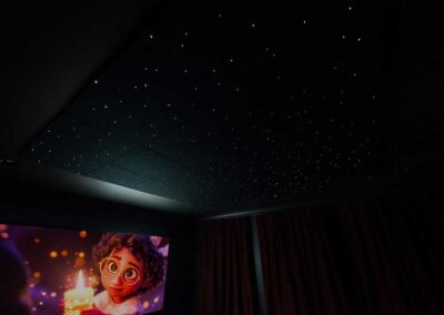 Fiberoptic star ceiling in the dark