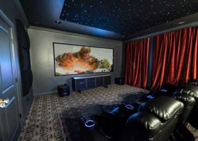 5.2.2 Home Theater with Ghostbusters on the screen, two SVS subs, and star ceiling