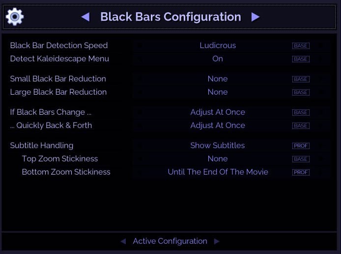 Black Bar Config