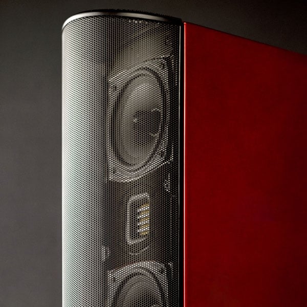 Closeup of GoldenEar T66 Floorstanding Speaker with Grill on