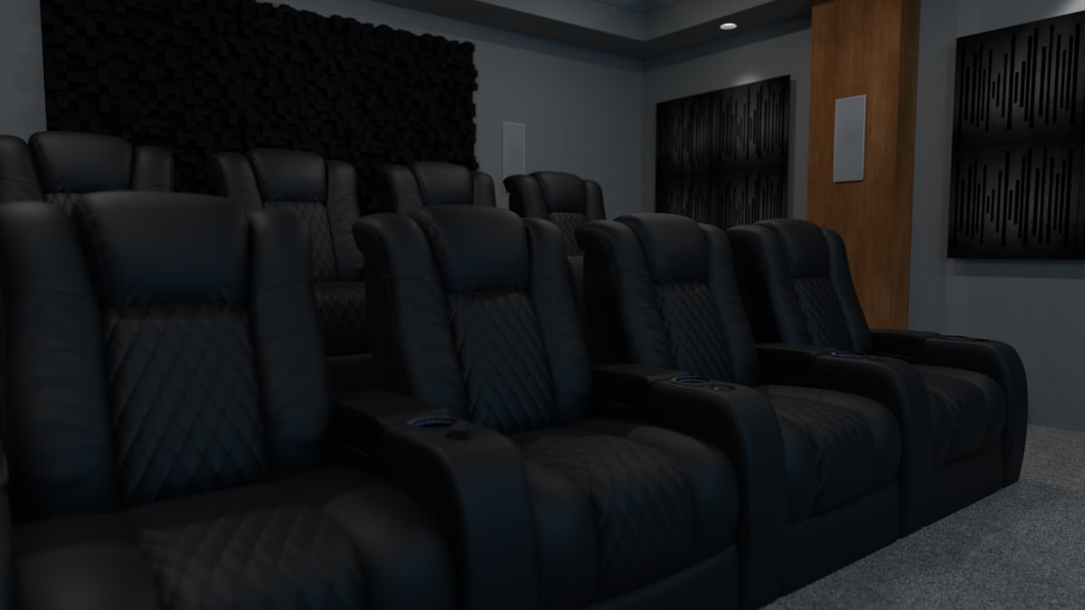 Home theater seating rendering