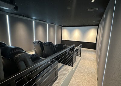 Home theater viewed from the back right side